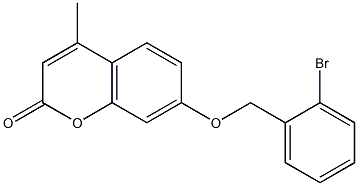 7-[(2-bromophenyl)methoxy]-4-methylchromen-2-one 化学構造式