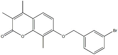 7-[(3-bromophenyl)methoxy]-3,4,8-trimethylchromen-2-one Structure