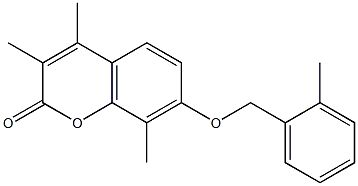 3,4,8-trimethyl-7-[(2-methylphenyl)methoxy]chromen-2-one 结构式