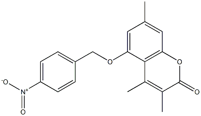 3,4,7-trimethyl-5-[(4-nitrophenyl)methoxy]chromen-2-one,,结构式