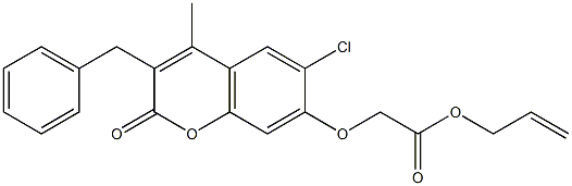 prop-2-enyl 2-(3-benzyl-6-chloro-4-methyl-2-oxochromen-7-yl)oxyacetate Struktur