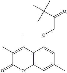 5-(3,3-dimethyl-2-oxobutoxy)-3,4,7-trimethylchromen-2-one,,结构式