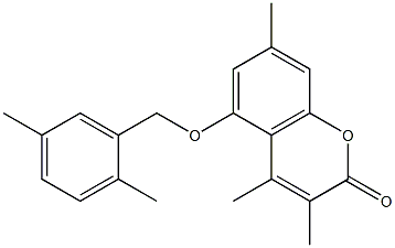 5-[(2,5-dimethylphenyl)methoxy]-3,4,7-trimethylchromen-2-one Structure