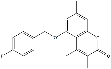5-[(4-fluorophenyl)methoxy]-3,4,7-trimethylchromen-2-one,,结构式