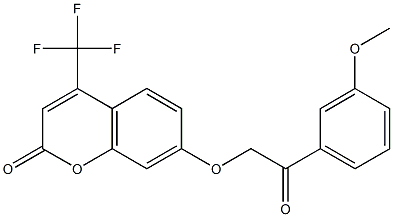 7-[2-(3-methoxyphenyl)-2-oxoethoxy]-4-(trifluoromethyl)chromen-2-one Struktur