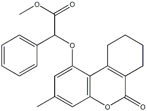 methyl 2-[(3-methyl-6-oxo-7,8,9,10-tetrahydrobenzo[c]chromen-1-yl)oxy]-2-phenylacetate 结构式