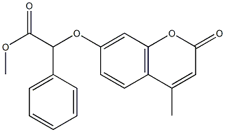 methyl 2-(4-methyl-2-oxochromen-7-yl)oxy-2-phenylacetate 化学構造式