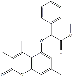 methyl 2-phenyl-2-(3,4,7-trimethyl-2-oxochromen-5-yl)oxyacetate Struktur