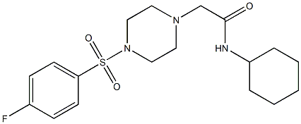 N-cyclohexyl-2-[4-(4-fluorophenyl)sulfonylpiperazin-1-yl]acetamide Structure