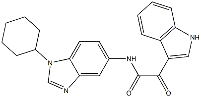 N-(1-cyclohexylbenzimidazol-5-yl)-2-(1H-indol-3-yl)-2-oxoacetamide Structure