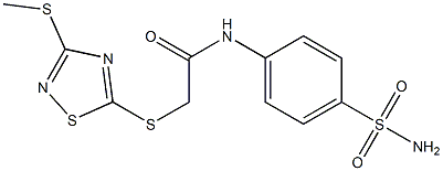 2-[(3-methylsulfanyl-1,2,4-thiadiazol-5-yl)sulfanyl]-N-(4-sulfamoylphenyl)acetamide Structure