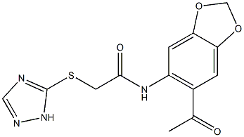 N-(6-acetyl-1,3-benzodioxol-5-yl)-2-(1H-1,2,4-triazol-5-ylsulfanyl)acetamide Structure