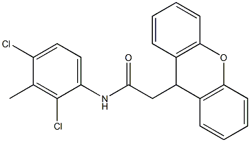 N-(2,4-dichloro-3-methylphenyl)-2-(9H-xanthen-9-yl)acetamide 化学構造式