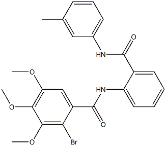 2-bromo-3,4,5-trimethoxy-N-[2-[(3-methylphenyl)carbamoyl]phenyl]benzamide 化学構造式