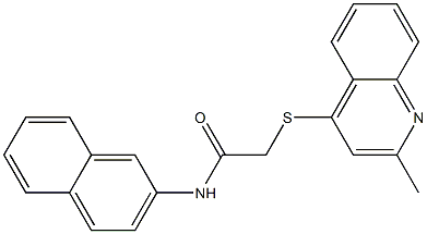 2-(2-methylquinolin-4-yl)sulfanyl-N-naphthalen-2-ylacetamide,,结构式