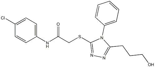 N-(4-chlorophenyl)-2-[[5-(3-hydroxypropyl)-4-phenyl-1,2,4-triazol-3-yl]sulfanyl]acetamide Structure