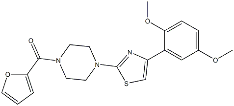 [4-[4-(2,5-dimethoxyphenyl)-1,3-thiazol-2-yl]piperazin-1-yl]-(furan-2-yl)methanone 化学構造式