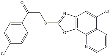 2-[(5-chloro-[1,3]oxazolo[4,5-h]quinolin-2-yl)sulfanyl]-1-(4-chlorophenyl)ethanone Structure