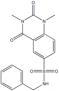N-benzyl-1,3-dimethyl-2,4-dioxoquinazoline-6-sulfonamide Structure
