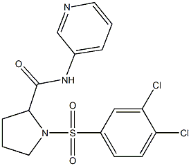 1-(3,4-dichlorophenyl)sulfonyl-N-pyridin-3-ylpyrrolidine-2-carboxamide 结构式