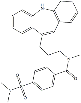 N-[3-(5,6-dihydrobenzo[b][1]benzazepin-11-yl)propyl]-4-(dimethylsulfamoyl)-N-methylbenzamide 化学構造式