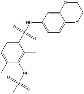 N-(2,3-dihydro-1,4-benzodioxin-6-yl)-3-(methanesulfonamido)-2,4-dimethylbenzenesulfonamide Struktur