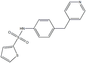 N-[4-(pyridin-4-ylmethyl)phenyl]thiophene-2-sulfonamide,,结构式