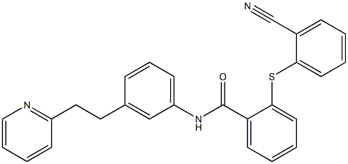 2-(2-cyanophenyl)sulfanyl-N-[3-(2-pyridin-2-ylethyl)phenyl]benzamide