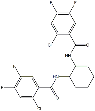 2-chloro-N-[2-[(2-chloro-4,5-difluorobenzoyl)amino]cyclohexyl]-4,5-difluorobenzamide Structure