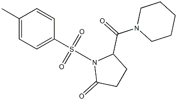 1-(4-methylphenyl)sulfonyl-5-(piperidine-1-carbonyl)pyrrolidin-2-one Structure