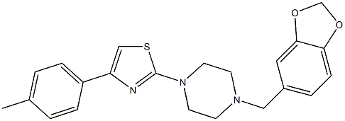  2-[4-(1,3-benzodioxol-5-ylmethyl)piperazin-1-yl]-4-(4-methylphenyl)-1,3-thiazole