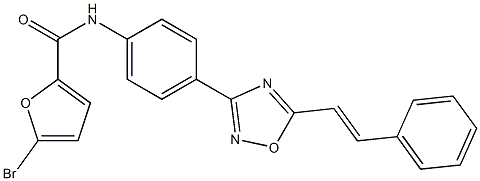 5-bromo-N-[4-[5-[(E)-2-phenylethenyl]-1,2,4-oxadiazol-3-yl]phenyl]furan-2-carboxamide Struktur