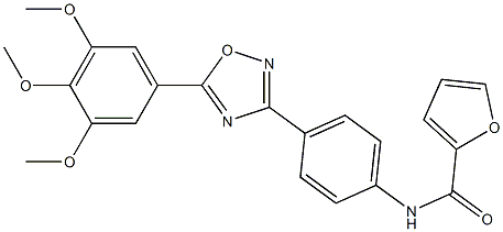 N-[4-[5-(3,4,5-trimethoxyphenyl)-1,2,4-oxadiazol-3-yl]phenyl]furan-2-carboxamide Struktur