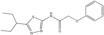N-(5-pentan-3-yl-1,3,4-thiadiazol-2-yl)-2-phenoxyacetamide 化学構造式