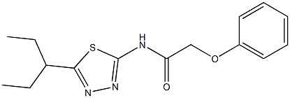 N-(5-pentan-3-yl-1,3,4-thiadiazol-2-yl)-2-phenoxyacetamide,,结构式