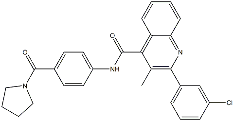 2-(3-chlorophenyl)-3-methyl-N-[4-(pyrrolidine-1-carbonyl)phenyl]quinoline-4-carboxamide Structure