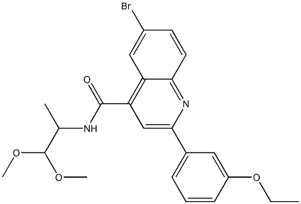 6-bromo-N-(1,1-dimethoxypropan-2-yl)-2-(3-ethoxyphenyl)quinoline-4-carboxamide Structure