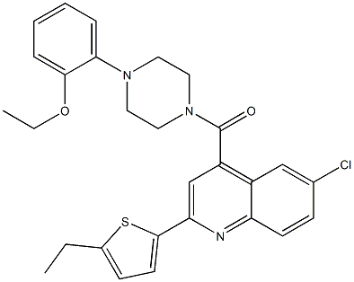 [6-chloro-2-(5-ethylthiophen-2-yl)quinolin-4-yl]-[4-(2-ethoxyphenyl)piperazin-1-yl]methanone Structure
