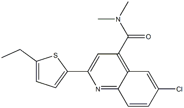 6-chloro-2-(5-ethylthiophen-2-yl)-N,N-dimethylquinoline-4-carboxamide Struktur