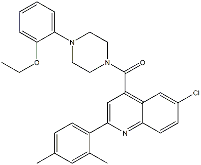 [6-chloro-2-(2,4-dimethylphenyl)quinolin-4-yl]-[4-(2-ethoxyphenyl)piperazin-1-yl]methanone Structure