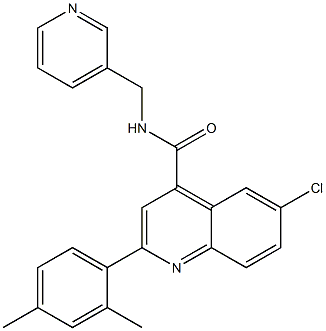 6-chloro-2-(2,4-dimethylphenyl)-N-(pyridin-3-ylmethyl)quinoline-4-carboxamide Structure