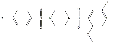 1-(4-chlorophenyl)sulfonyl-4-(2,5-dimethoxyphenyl)sulfonylpiperazine Structure