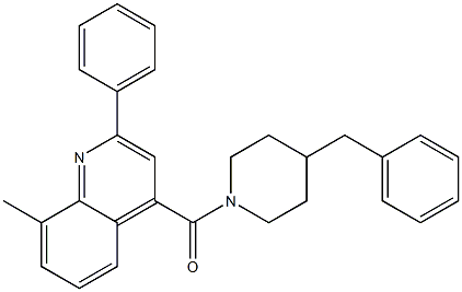 (4-benzylpiperidin-1-yl)-(8-methyl-2-phenylquinolin-4-yl)methanone Struktur