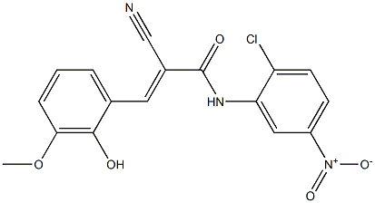 (E)-N-(2-chloro-5-nitrophenyl)-2-cyano-3-(2-hydroxy-3-methoxyphenyl)prop-2-enamide Structure