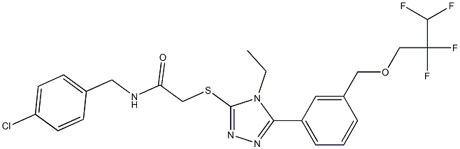 N-[(4-chlorophenyl)methyl]-2-[[4-ethyl-5-[3-(2,2,3,3-tetrafluoropropoxymethyl)phenyl]-1,2,4-triazol-3-yl]sulfanyl]acetamide Structure