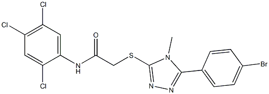 2-[[5-(4-bromophenyl)-4-methyl-1,2,4-triazol-3-yl]sulfanyl]-N-(2,4,5-trichlorophenyl)acetamide Structure