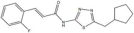 (E)-N-[5-(cyclopentylmethyl)-1,3,4-thiadiazol-2-yl]-3-(2-fluorophenyl)prop-2-enamide Structure