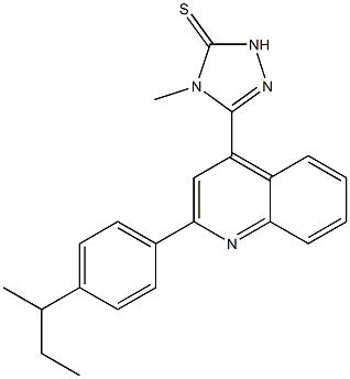3-[2-(4-butan-2-ylphenyl)quinolin-4-yl]-4-methyl-1H-1,2,4-triazole-5-thione Structure