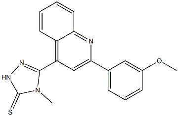 3-[2-(3-methoxyphenyl)quinolin-4-yl]-4-methyl-1H-1,2,4-triazole-5-thione Struktur