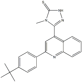 3-[2-(4-tert-butylphenyl)quinolin-4-yl]-4-methyl-1H-1,2,4-triazole-5-thione Struktur